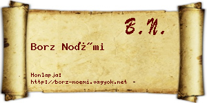 Borz Noémi névjegykártya